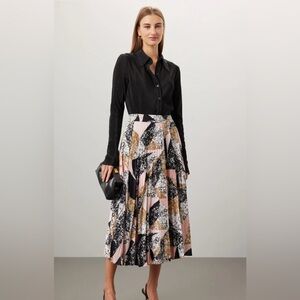 Club Monaco Chic Pleated Midi Skirt